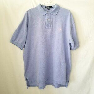 Polo Ralph Lauren Polo Shirt Mens L Lavender Purple Pink Pony Knit 100% Cotton